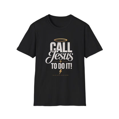 Christian Faith T-Shirt | "Call Jesus" Halo Vintage Graphic Tee | Unisex Gift