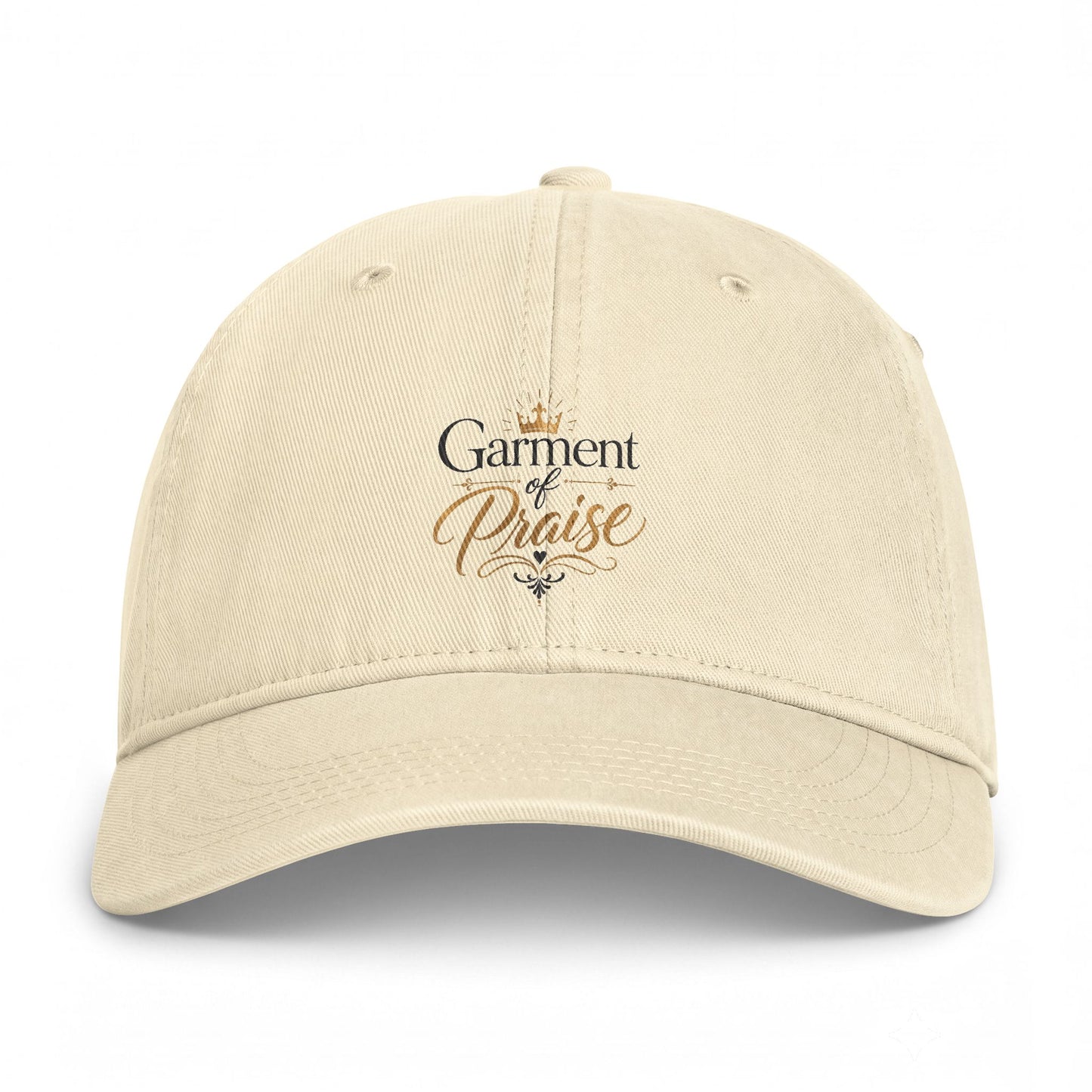 Garment of Praise Washed Cotton Cap | Embroidered Coastal Baseball Hat | Unstructured Vintage-Washed Dad Hat