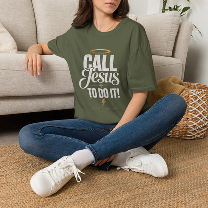 Christian Faith T-Shirt | "Call Jesus" Halo Vintage Graphic Tee | Unisex Gift