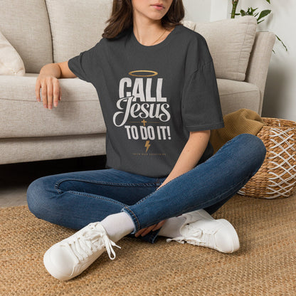 Christian Faith T-Shirt | "Call Jesus" Halo Vintage Graphic Tee | Unisex Gift
