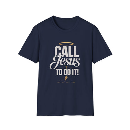 Christian Faith T-Shirt | "Call Jesus" Halo Vintage Graphic Tee | Unisex Gift