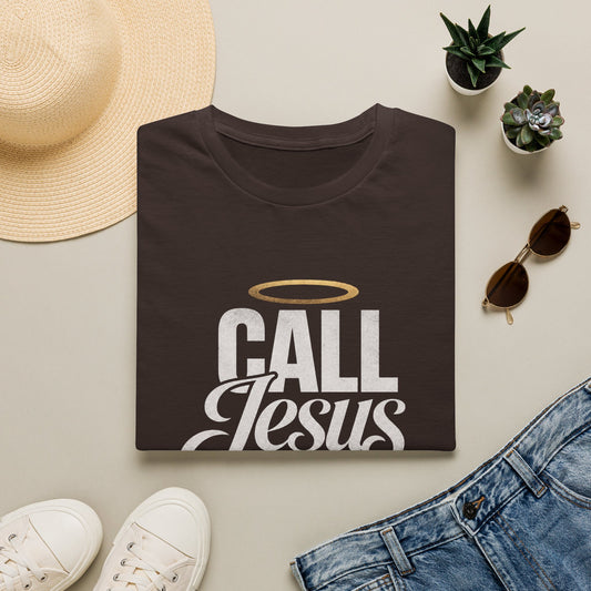 Christian Faith T-Shirt | "Call Jesus" Halo Vintage Graphic Tee | Unisex Gift