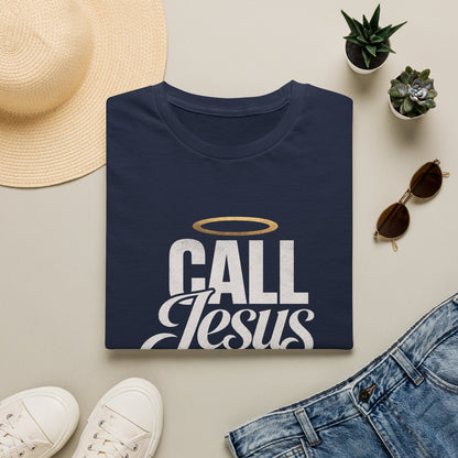 Christian Faith T-Shirt | "Call Jesus" Halo Vintage Graphic Tee | Unisex Gift