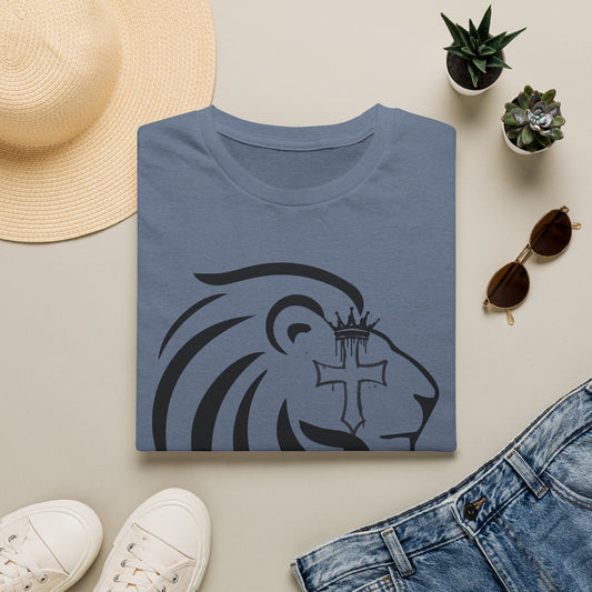 Crowned Lion with Cross T-Shirt, Lion of Judah Christian Graphic Tee, Faith Based Shirt, Religious Gift for Men Women