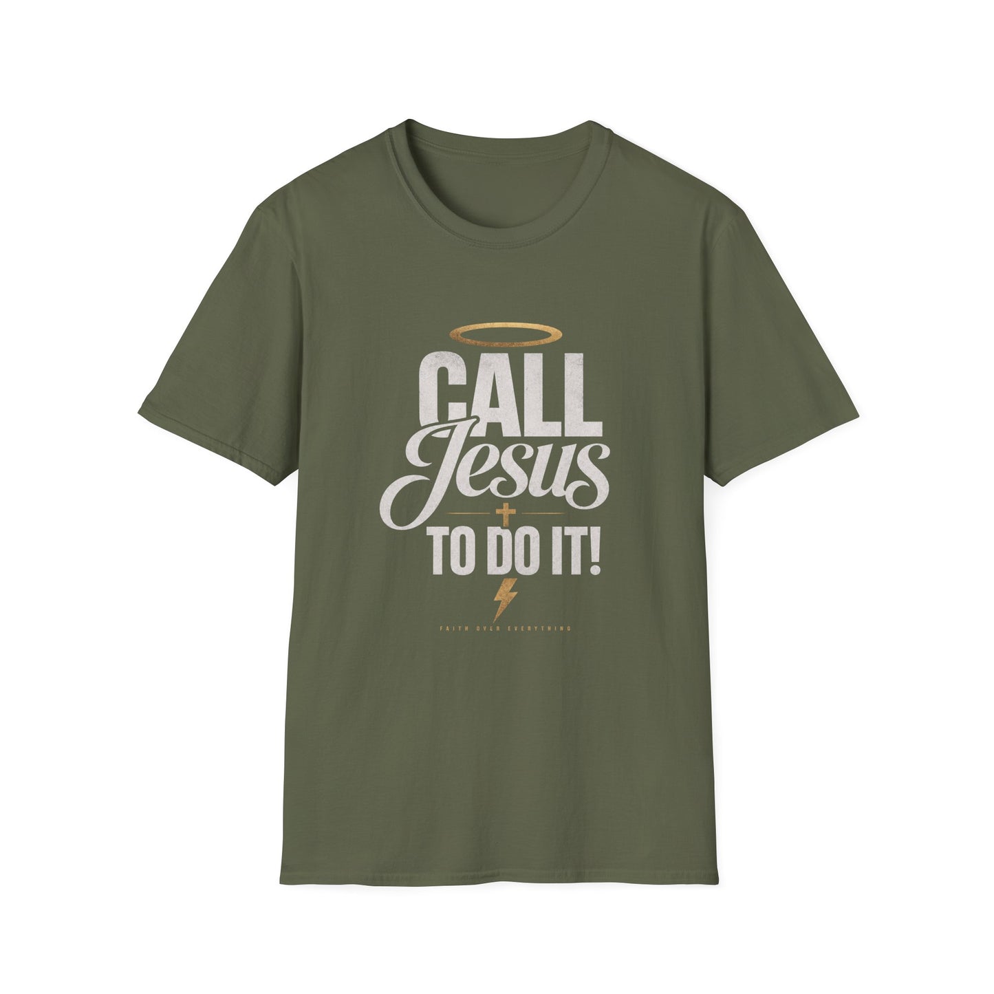 Christian Faith T-Shirt | "Call Jesus" Halo Vintage Graphic Tee | Unisex Gift