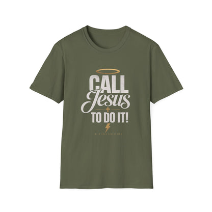 Christian Faith T-Shirt | "Call Jesus" Halo Vintage Graphic Tee | Unisex Gift