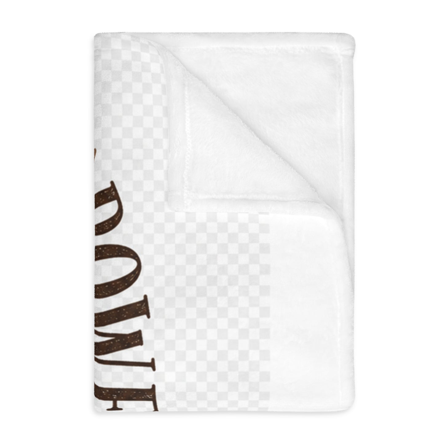 Prayer and Coffee Blanket – “Powered by Prayer and Coffee” Velveteen Throw