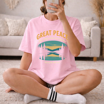 Great Peace Vintage Lake Tee | Nature Graphic T-Shirt | Camping & Outdoor Unisex Shirt