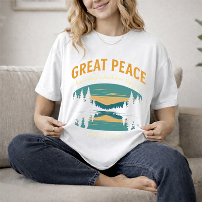 Great Peace Vintage Lake Tee | Nature Graphic T-Shirt | Camping & Outdoor Unisex Shirt