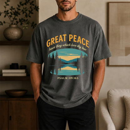 Great Peace Vintage Lake Tee | Nature Graphic T-Shirt | Camping & Outdoor Unisex Shirt