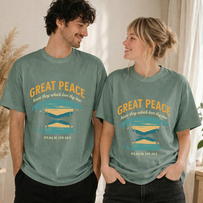 Great Peace Vintage Lake Tee | Nature Graphic T-Shirt | Camping & Outdoor Unisex Shirt