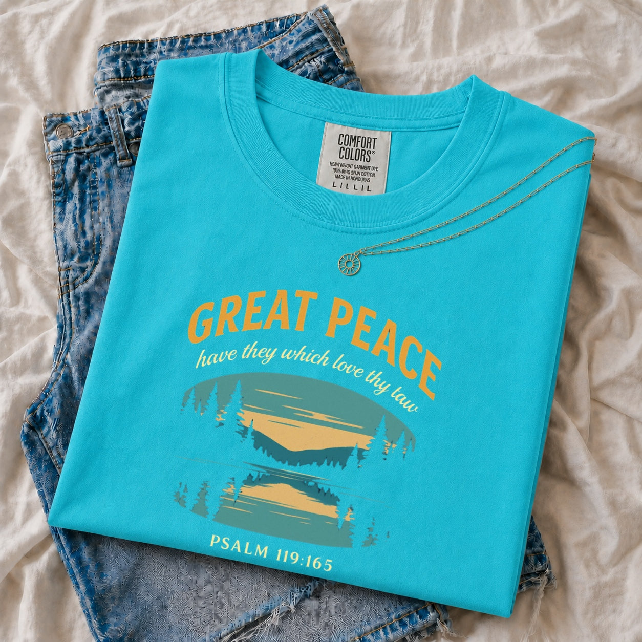 Great Peace Vintage Lake Tee | Nature Graphic T-Shirt | Camping & Outdoor Unisex Shirt