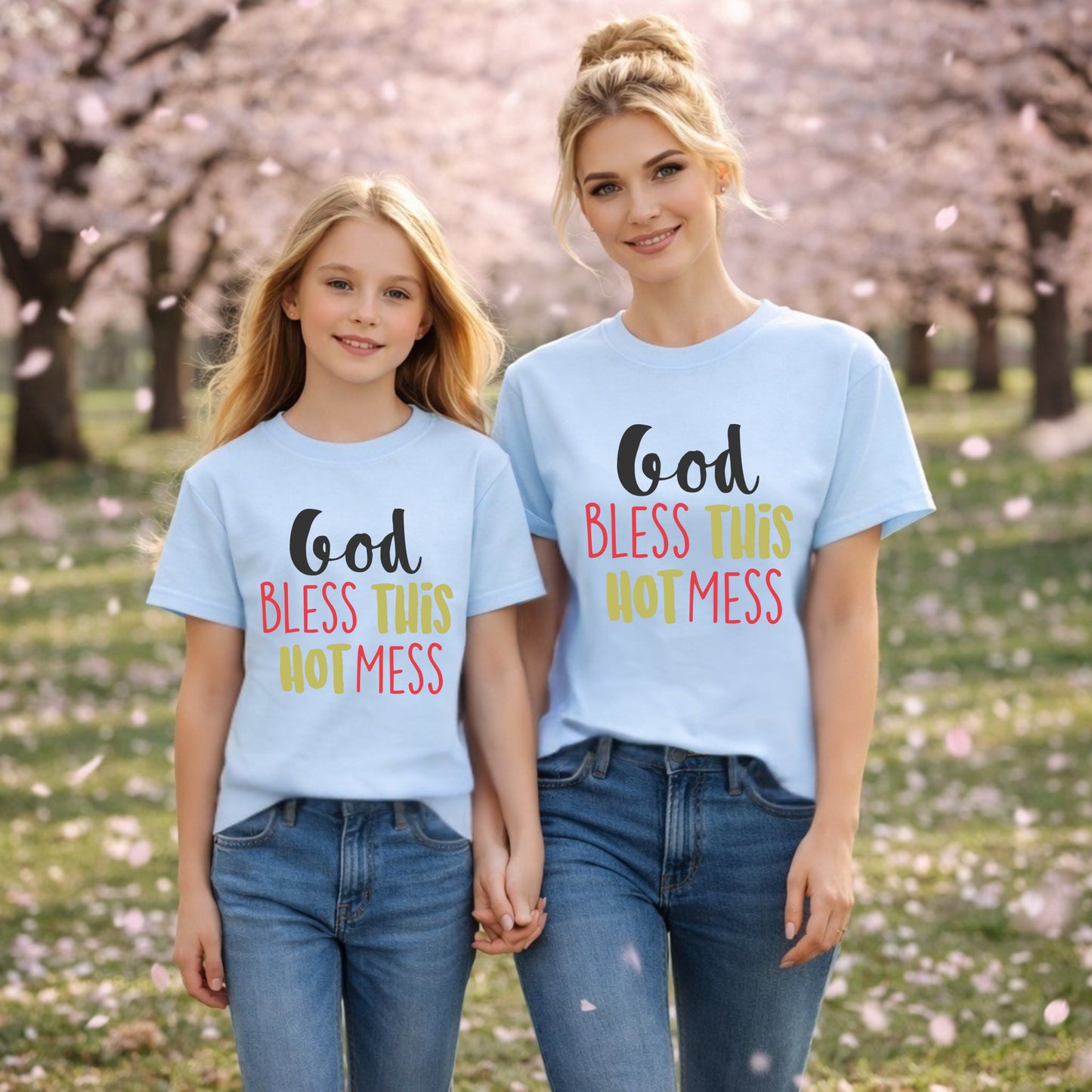 God Bless This Hot Mess T-Shirt | Funny Faith Tee | Garment-Dyed Comfort Colors | Gift for Mom