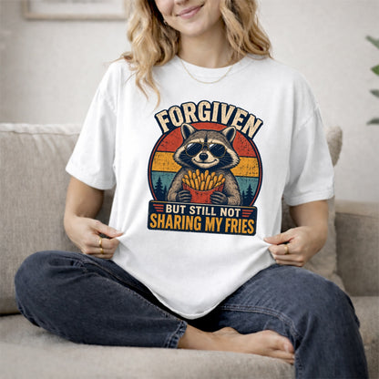 Forgiven Raccoon Fries Shirt | Funny Christian Retro Tee