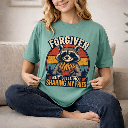 Forgiven Raccoon Fries Shirt | Funny Christian Retro Tee