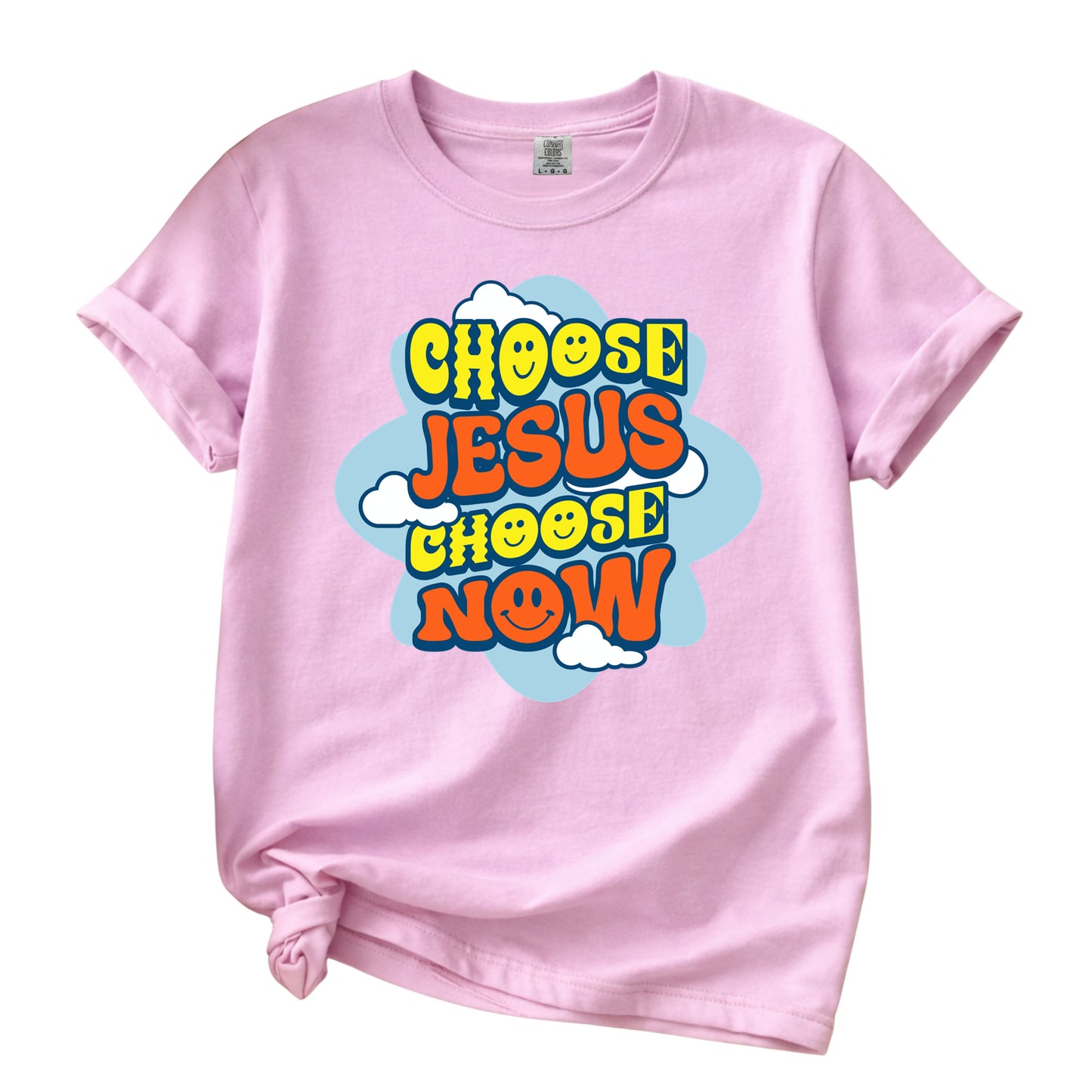 Choose Jesus Choose Now T-Shirt | Retro Cloud Faith Typography
