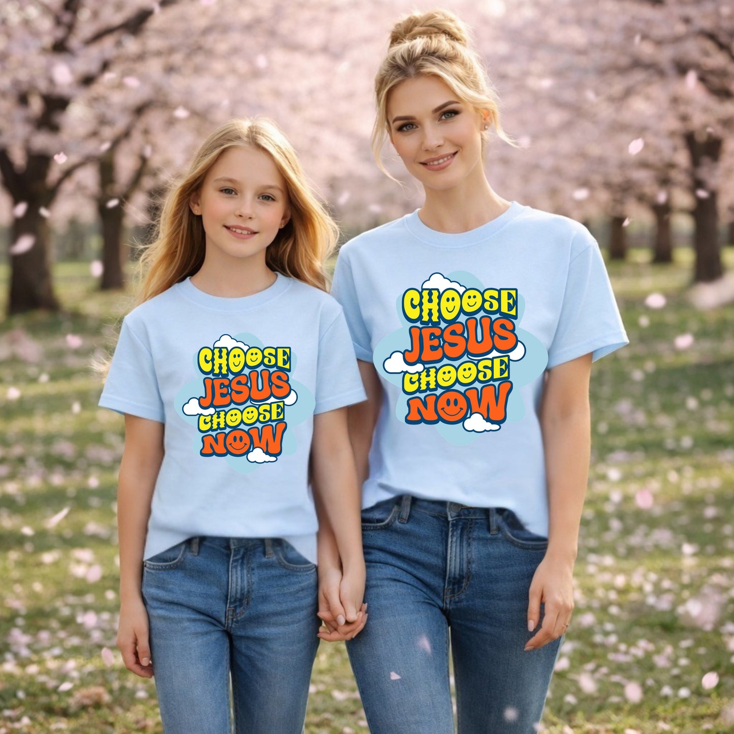 Choose Jesus Choose Now T-Shirt | Retro Cloud Faith Typography