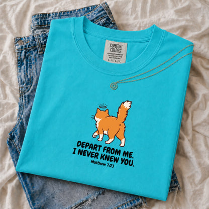 Cat Matthew 7:23 Shirt, Funny Christian Religious Humor Tee