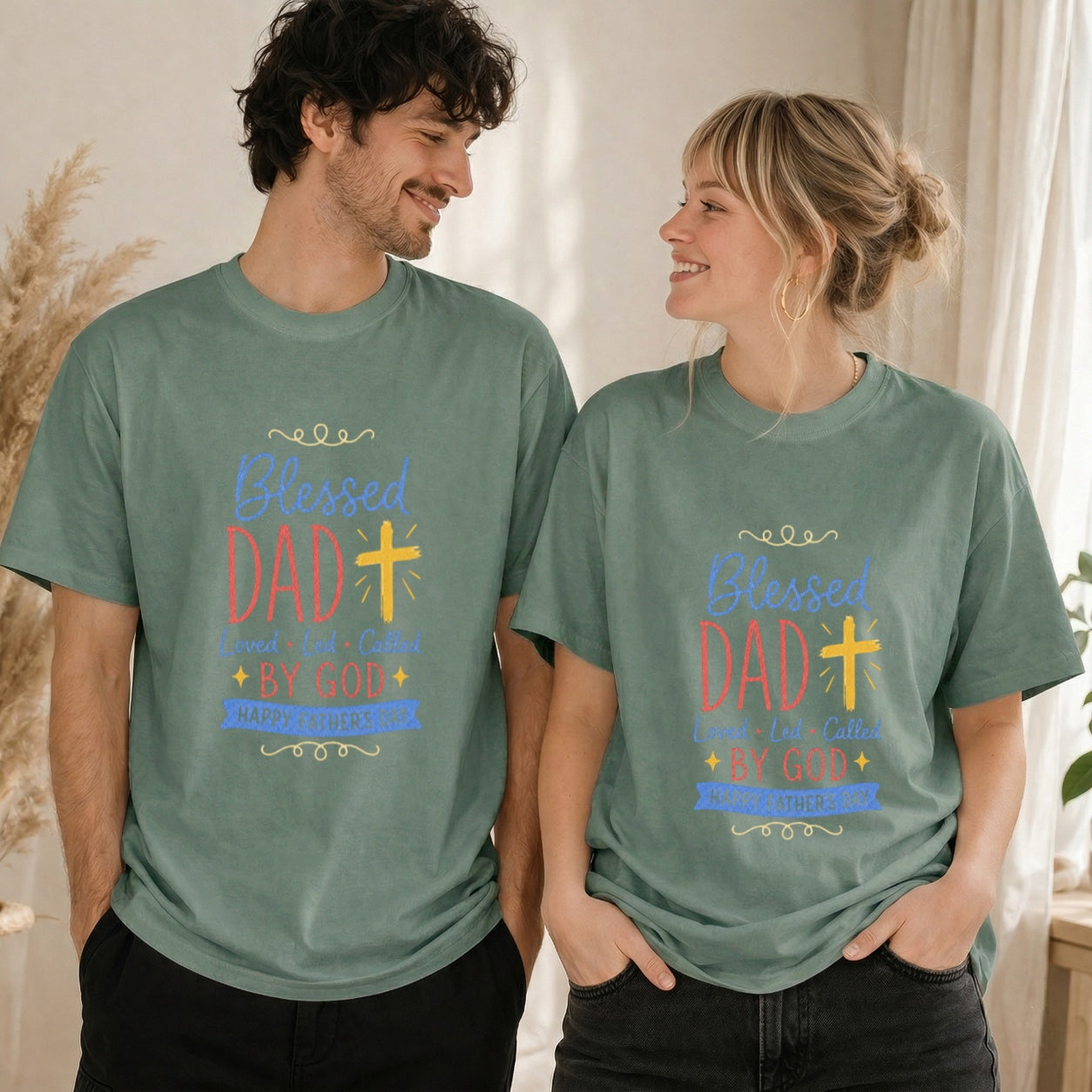 Blessed Dad Shirt, Christian Father's Day Gift, Loved Led Called By God Tee