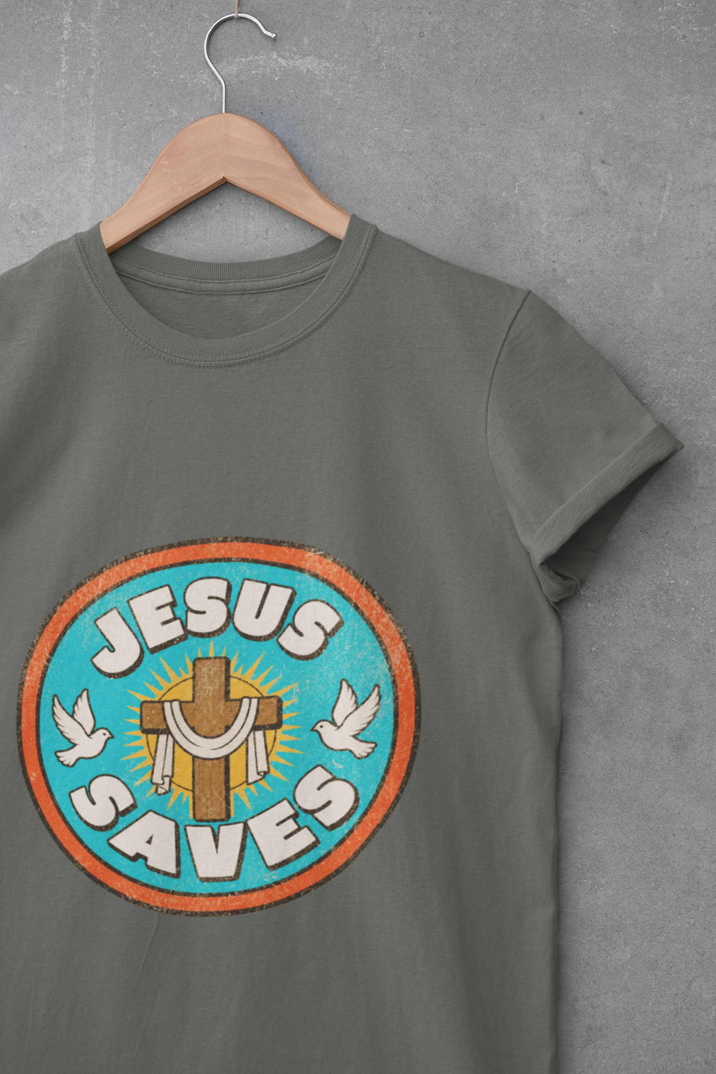 Jesus Saves T‑Shirt — Retro Faith Tee