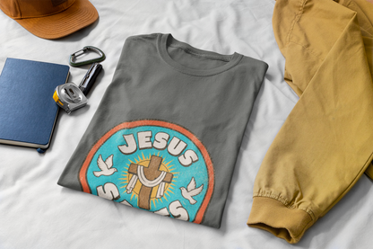 Jesus Saves T‑Shirt — Retro Faith Tee