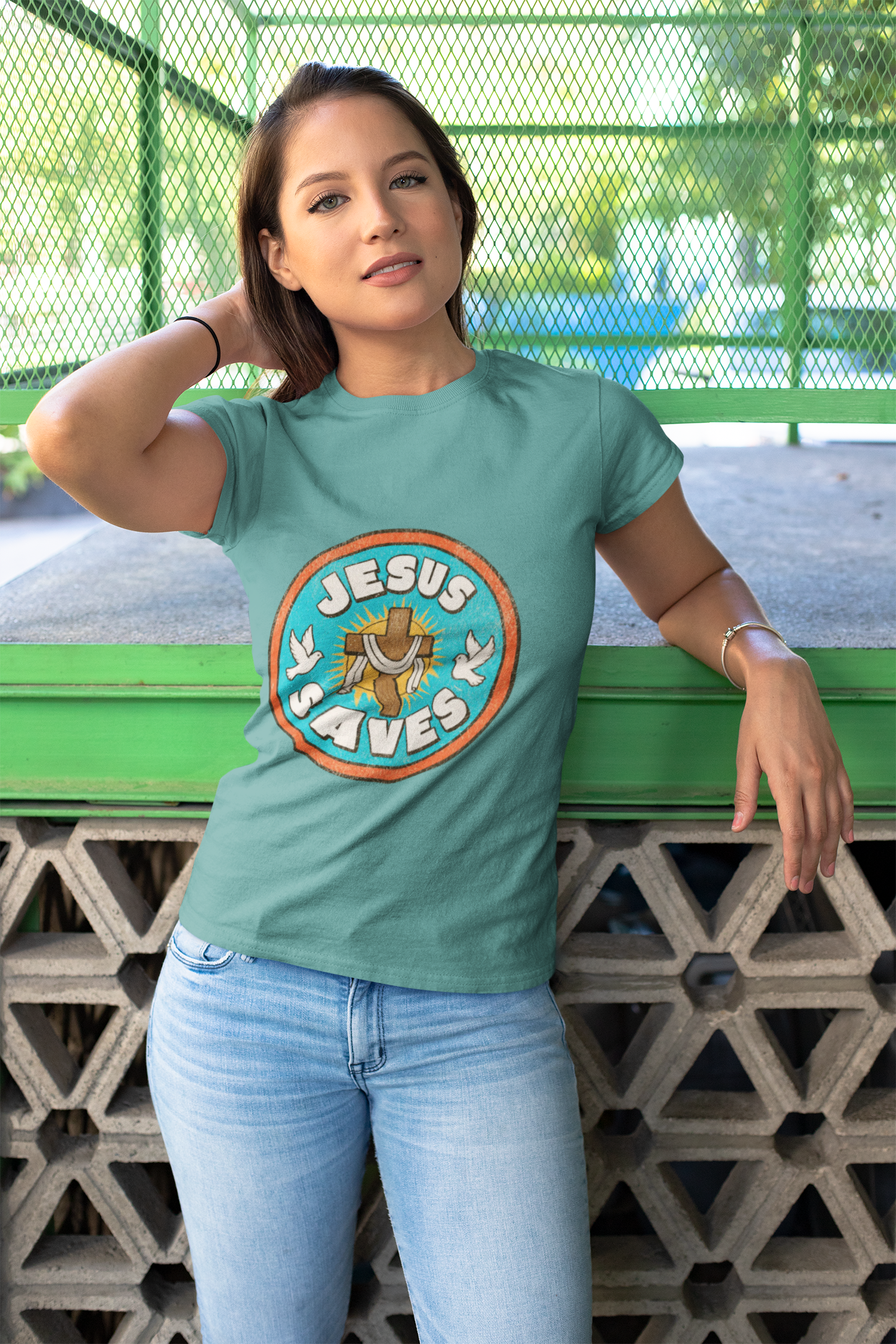 Jesus Saves T‑Shirt — Retro Faith Tee
