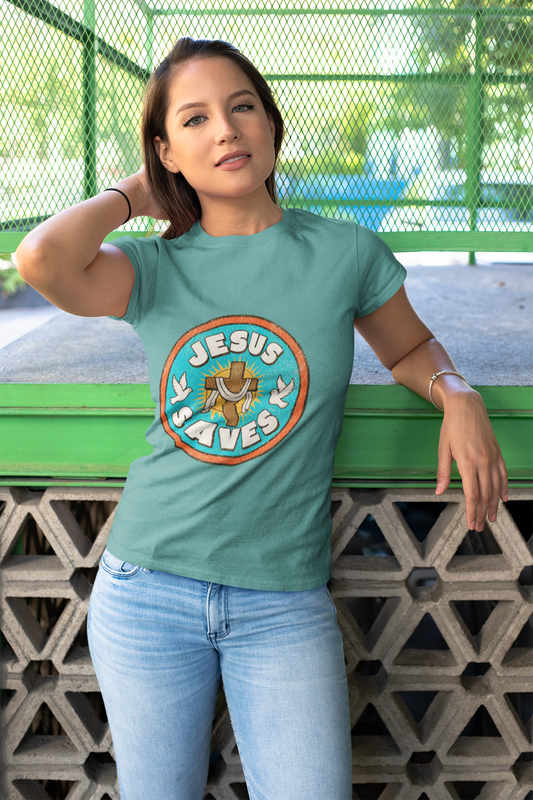 Jesus Saves T‑Shirt — Retro Faith Tee