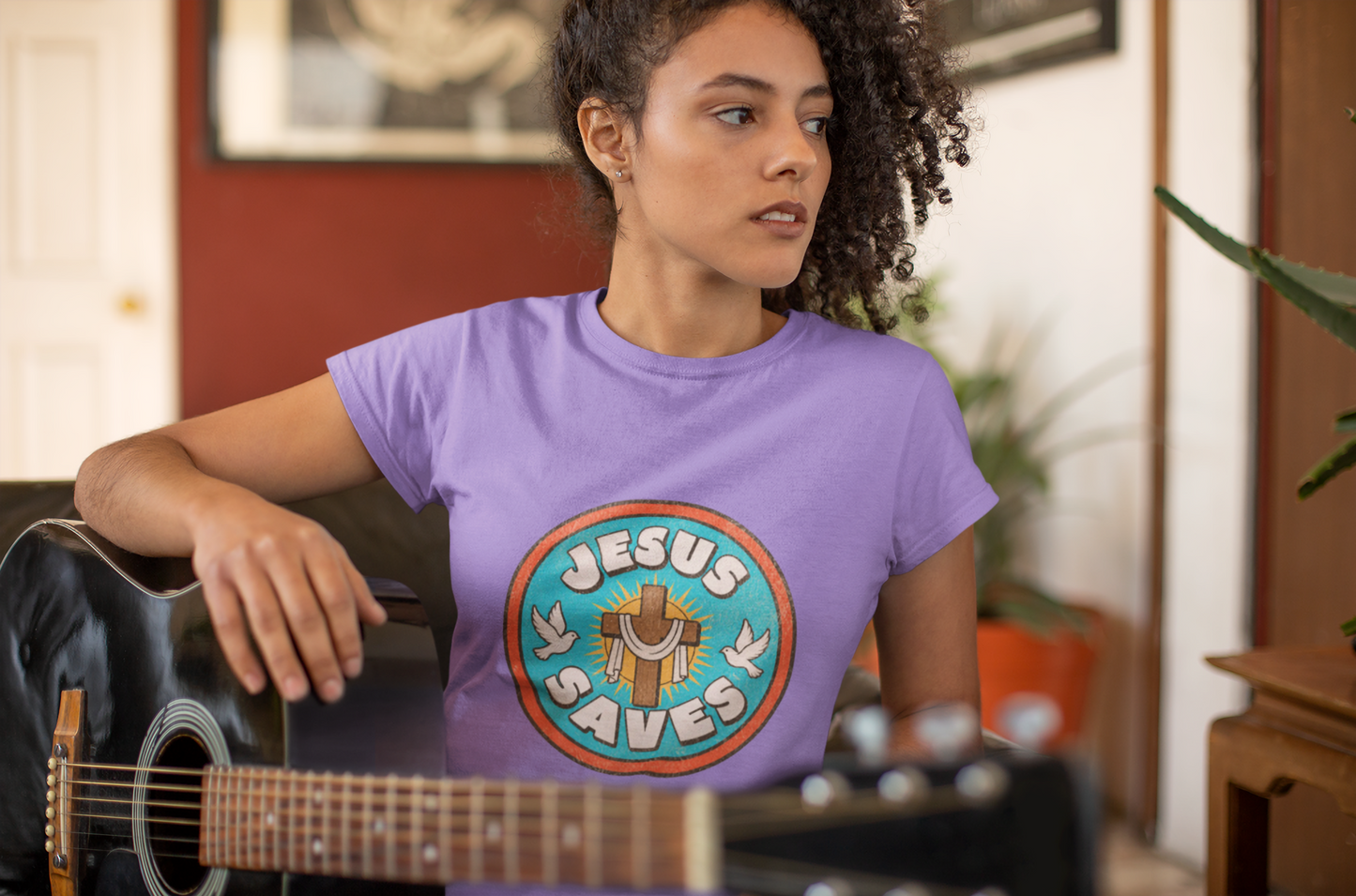 Jesus Saves T‑Shirt — Retro Faith Tee