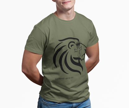 Crowned Lion with Cross T-Shirt, Lion of Judah Christian Graphic Tee, Faith Based Shirt, Religious Gift for Men Women