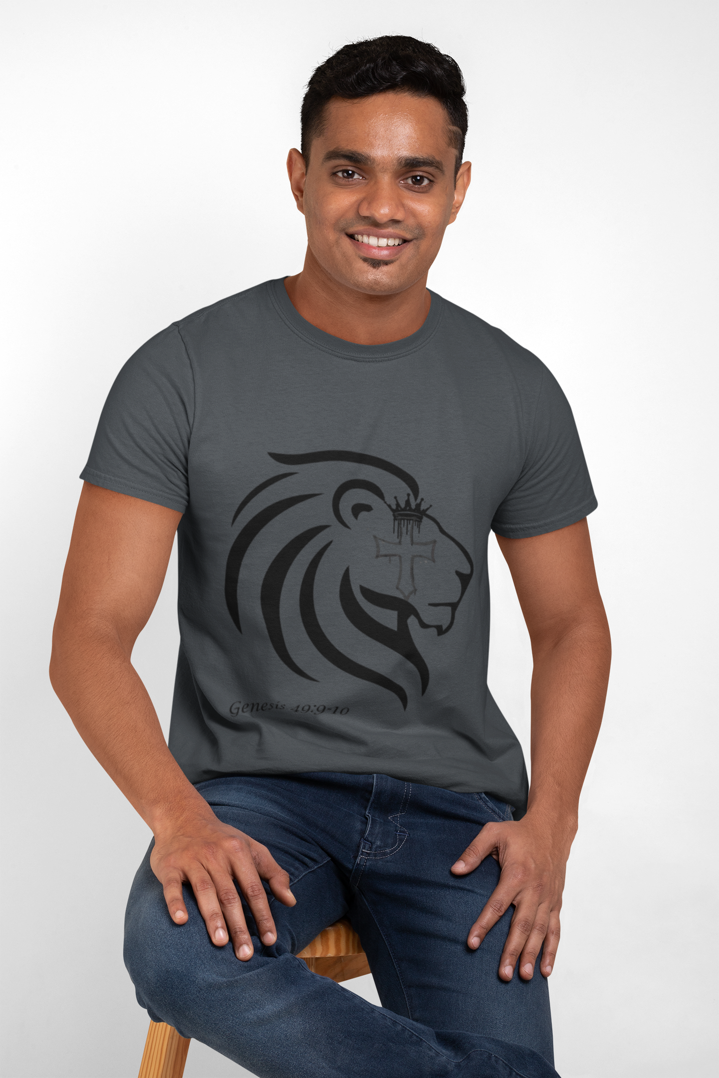 Crowned Lion with Cross T-Shirt, Lion of Judah Christian Graphic Tee, Faith Based Shirt, Religious Gift for Men Women