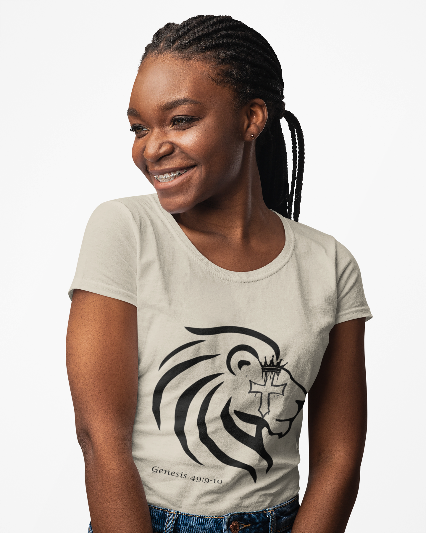 Crowned Lion with Cross T-Shirt, Lion of Judah Christian Graphic Tee, Faith Based Shirt, Religious Gift for Men Women