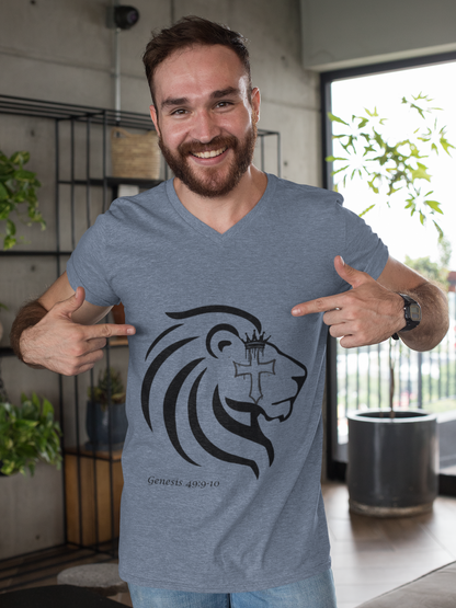 Crowned Lion with Cross T-Shirt, Lion of Judah Christian Graphic Tee, Faith Based Shirt, Religious Gift for Men Women
