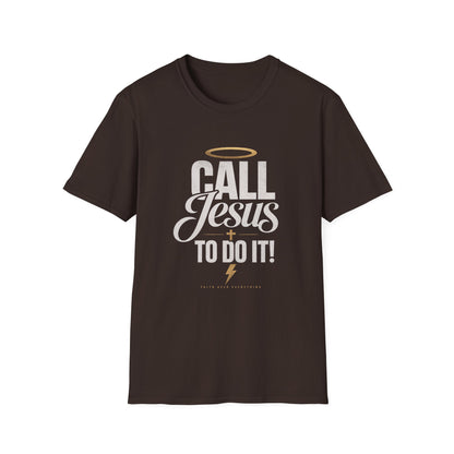 Christian Faith T-Shirt | "Call Jesus" Halo Vintage Graphic Tee | Unisex Gift