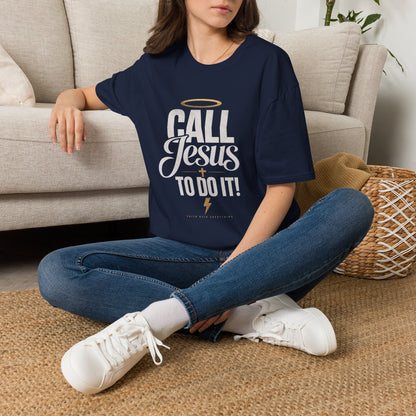 Christian Faith T-Shirt | "Call Jesus" Halo Vintage Graphic Tee | Unisex Gift