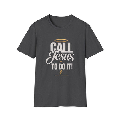 Christian Faith T-Shirt | "Call Jesus" Halo Vintage Graphic Tee | Unisex Gift