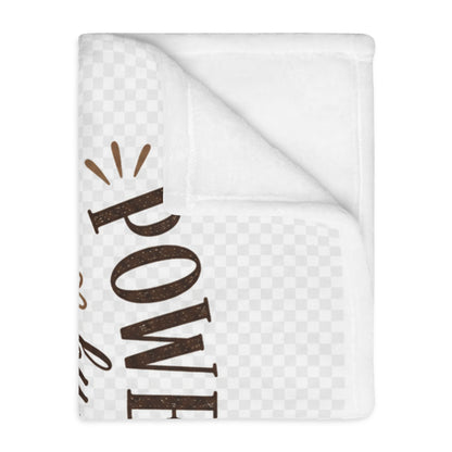 Prayer and Coffee Blanket – “Powered by Prayer and Coffee” Velveteen Throw
