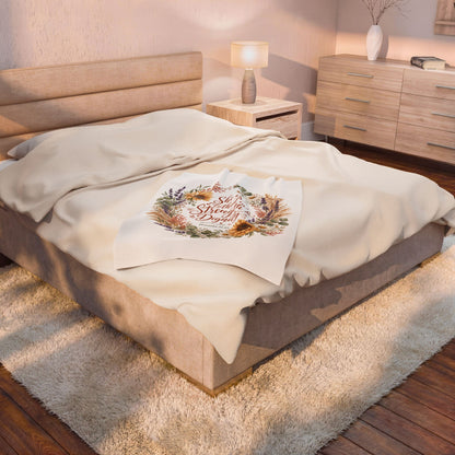 She is Clothed in Strength & Dignity Blanket, Proverbs 31:25 Gift, Christian Woman Plush Throw, Sunflower Floral Bible Verse Blanket