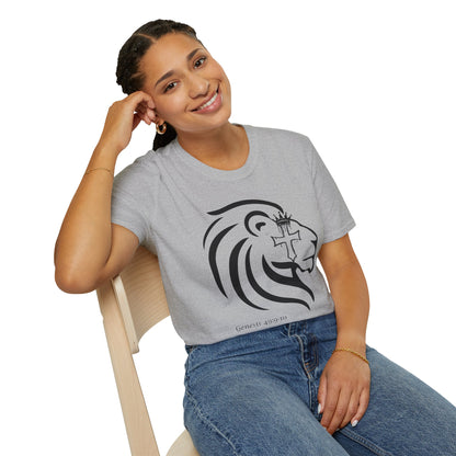 Crowned Lion with Cross T-Shirt, Lion of Judah Christian Graphic Tee, Faith Based Shirt, Religious Gift for Men Women