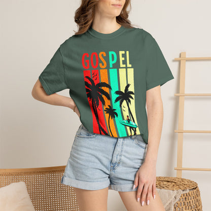Gospel Surf T-Shirt — "Time to Shine" Palm Tree Christian Beach Tee