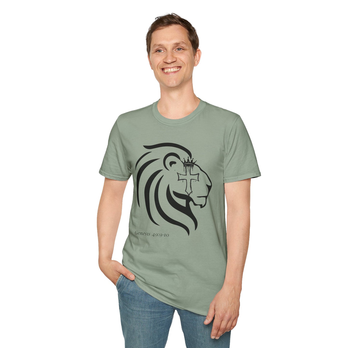 Crowned Lion with Cross T-Shirt, Lion of Judah Christian Graphic Tee, Faith Based Shirt, Religious Gift for Men Women